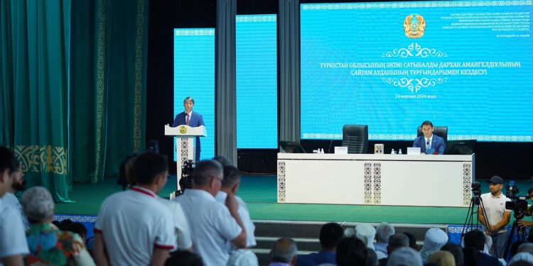 14.06.2024ж Түркістан облысының әкімі Дархан Амангелдіұлының кезекті Сайрам ауданының тұрғындарымен кездесуі өтті.