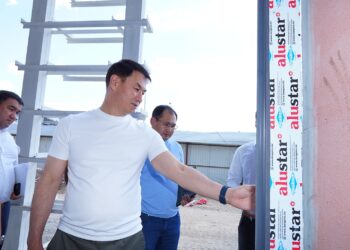 Құрылыс барысы Түркістан қаласында  бақылауда.