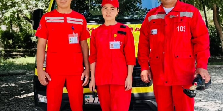 Келес ауданында жедел жәрдем бригадасы көлік ішінде жүкті әйелді сәтті босандырып алды.